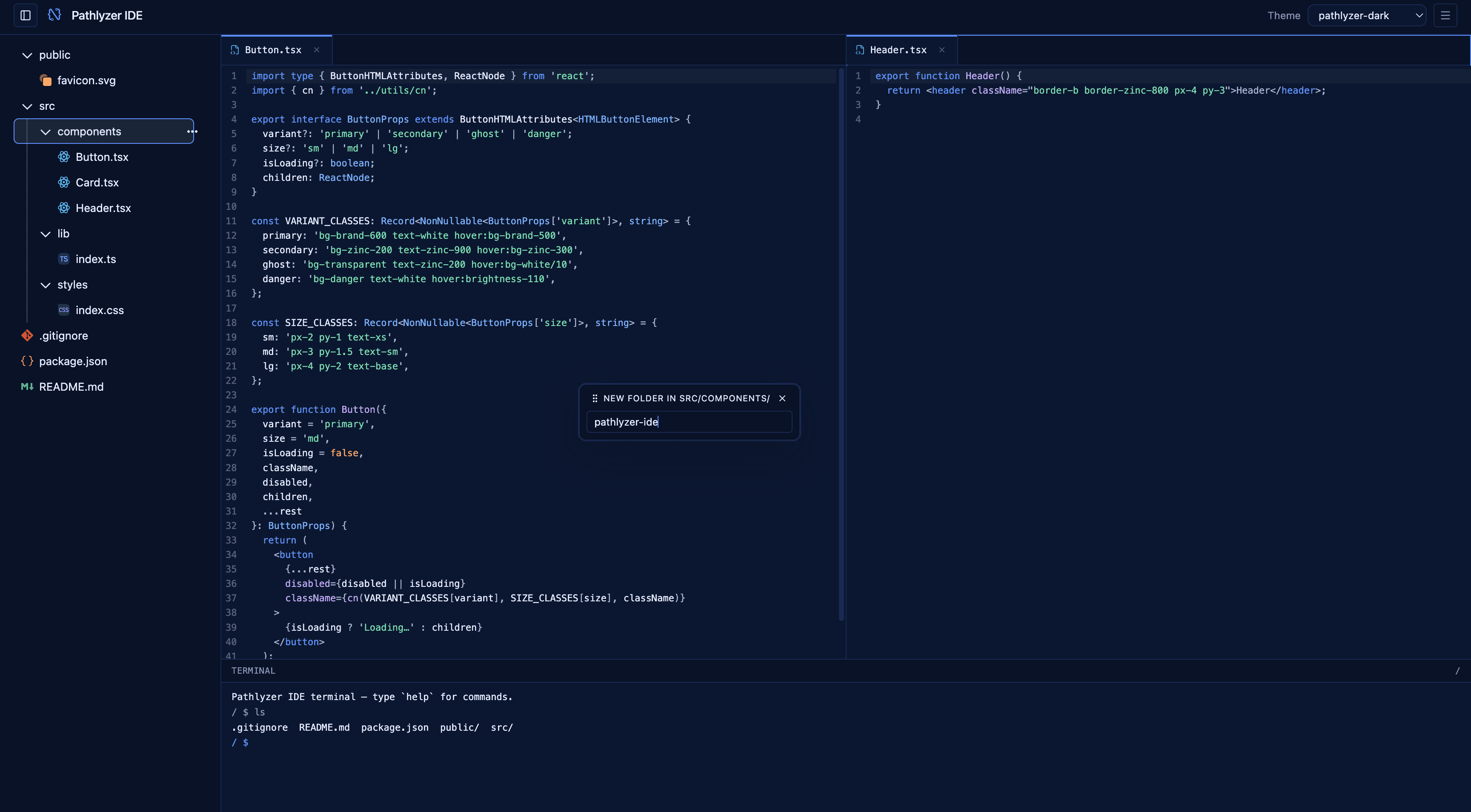 code editor preview dark